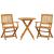 Set de bistro pliabil, 3 piese, lemn masiv de acacia GartenMobel Dekor