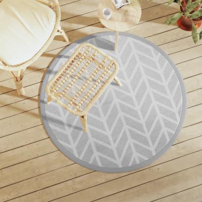 Covor de exterior, gri, Ø120 cm, PP GartenMobel Dekor