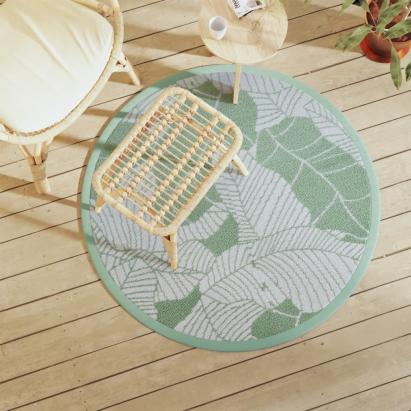 Covor de exterior, verde, Ø120 cm, PP GartenMobel Dekor