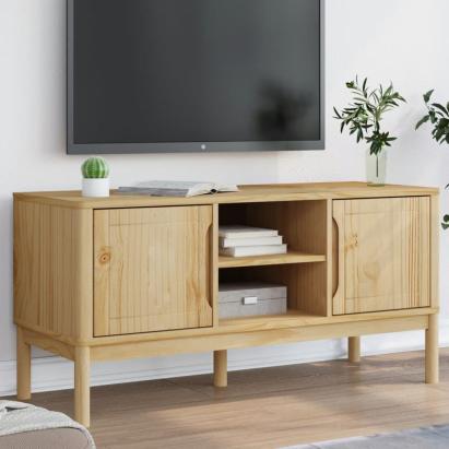 Dulap TV "FLORO", maro ceruit, 114x43x55 cm, lemn masiv de pin GartenMobel Dekor