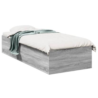 Cadru de pat, gri sonoma, 75x190 cm, lemn prelucrat GartenMobel Dekor
