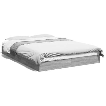 Cadru de pat, gri sonoma, 140x200 cm, lemn prelucrat GartenMobel Dekor