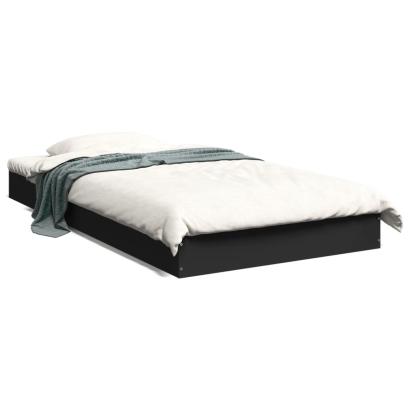 Cadru de pat, negru, 100x200 cm, lemn prelucrat GartenMobel Dekor