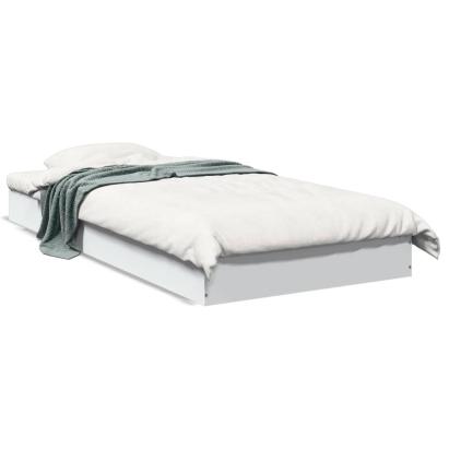 Cadru de pat, alb, 75x190 cm, lemn prelucrat GartenMobel Dekor