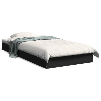 Cadru de pat, negru, 75x190 cm, lemn prelucrat GartenMobel Dekor