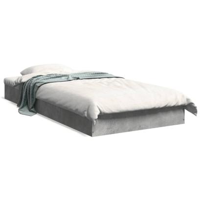 Cadru de pat, gri beton, 75x190 cm, lemn prelucrat GartenMobel Dekor