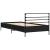 Cadru de pat, negru, 75x190 cm, lemn prelucrat și metal GartenMobel Dekor