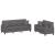 Set de canapele cu perne, 2 piese, gri, piele ecologică GartenMobel Dekor