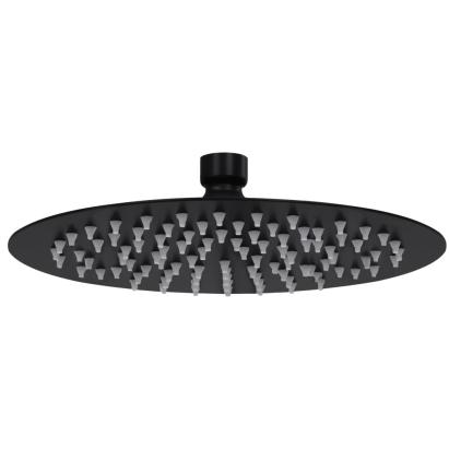 Cap de duș tip ploaie rotund, negru, 20 cm, oțel inoxidabil GartenMobel Dekor