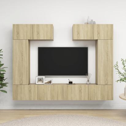 Set de dulapuri TV, 6 piese, stejar sonoma, lemn prelucrat GartenMobel Dekor