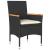 Set mobilier grădină perne 3 piese negru poliratan/lemn acacia GartenMobel Dekor