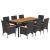 Set mobilier grădină perne 9 piese negru poliratan/lemn acacia GartenMobel Dekor