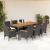 Set mobilier grădină perne 9 piese negru poliratan/lemn acacia GartenMobel Dekor