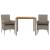 Set mobilier grădină cu perne 3 piese gri poliratan/lemn acacia GartenMobel Dekor
