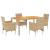 Set mobilier grădină cu perne 5 piese bej poliratan/lemn acacia GartenMobel Dekor