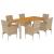 Set mobilier grădină cu perne 7 piese bej poliratan/lemn acacia GartenMobel Dekor