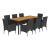 Set mobilier grădină perne 9 piese negru poliratan/lemn acacia GartenMobel Dekor