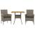 Set mobilier grădină cu perne 3 piese gri poliratan/lemn acacia GartenMobel Dekor