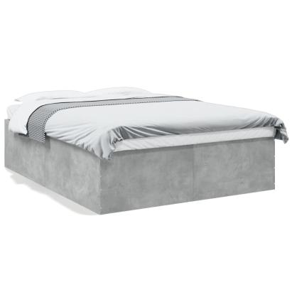 Cadru de pat, gri beton, 160x200 cm, lemn prelucrat GartenMobel Dekor