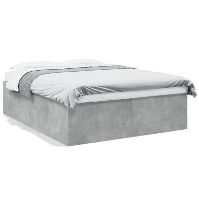Cadru de pat, gri beton, 150x200 cm, lemn prelucrat GartenMobel Dekor