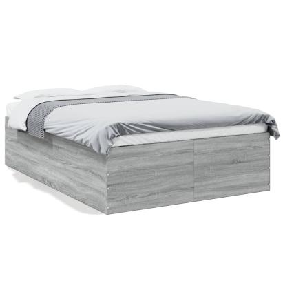 Cadru de pat, gri sonoma, 140x190 cm, lemn prelucrat GartenMobel Dekor