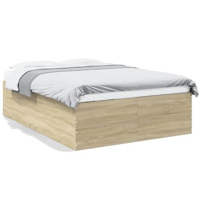 Cadru de pat, stejar sonoma, 135x190 cm, lemn prelucrat GartenMobel Dekor
