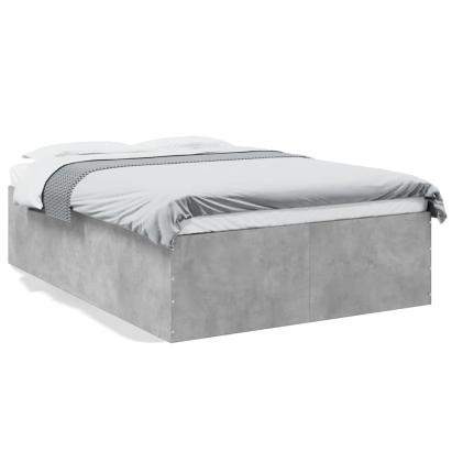 Cadru de pat, gri beton, 135x190 cm, lemn prelucrat GartenMobel Dekor