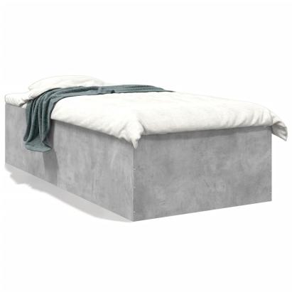 Cadru de pat, gri beton, 100x200 cm, lemn prelucrat GartenMobel Dekor
