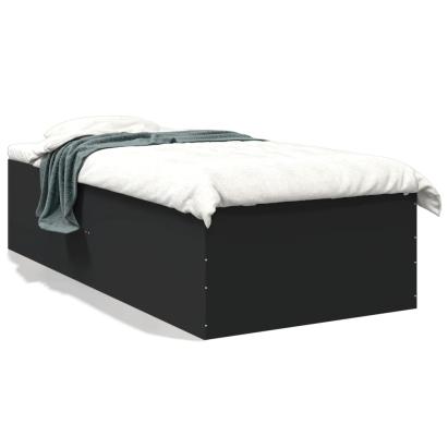 Cadru de pat, negru, 75x190 cm, lemn prelucrat GartenMobel Dekor