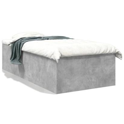 Cadru de pat, gri beton, 75x190 cm, lemn prelucrat GartenMobel Dekor