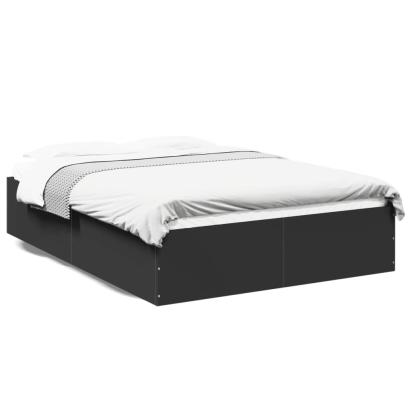 Cadru de pat, negru ,135x190 cm, lemn prelucrat GartenMobel Dekor