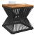 Măsuță cafea bază din sârmă negru 38x38x38 cm lemn masiv acacia GartenMobel Dekor