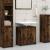 Dulap de baie, stejar fumuriu, 60x33x61 cm, lemn prelucrat GartenMobel Dekor