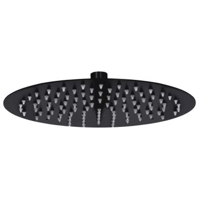 Cap de duș tip ploaie rotund, negru, 25 cm, oțel inoxidabil GartenMobel Dekor