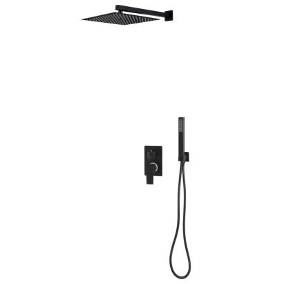 Sistem de duș, negru, oțel inoxidabil 201 GartenMobel Dekor