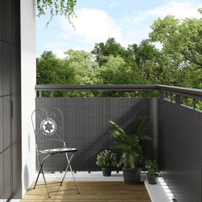 Paravan pentru balcon, antracit, 600x100 cm, poliratan GartenMobel Dekor