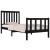 Cadru de pat mic single, negru, 75x190 cm, lemn masiv de pin GartenMobel Dekor
