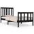 Cadru de pat mic single, negru, 75x190 cm, lemn masiv de pin GartenMobel Dekor