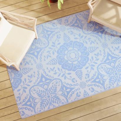 Covor de exterior, bleu, 140x200 cm, PP GartenMobel Dekor