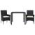 Set mobilier de grădină cu perne 3 piese negru poliratan&sticlă GartenMobel Dekor