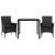 Set mobilier de grădină cu perne 3 piese negru poliratan&sticlă GartenMobel Dekor