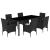 Set mobilier de grădină cu perne 7 piese negru poliratan&sticlă GartenMobel Dekor