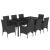 Set mobilier de grădină cu perne 9 piese negru poliratan&sticlă GartenMobel Dekor