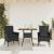 Set mobilier grădină perne 3 piese negru poliratan/lemn acacia GartenMobel Dekor