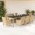 Set mobilier de grădină cu perne 9 piese bej poliratan & sticlă GartenMobel Dekor
