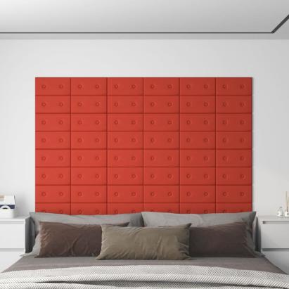 Panouri de perete 12 buc. roșu 30x15 cm piele ecologică 0,54 m² GartenMobel Dekor