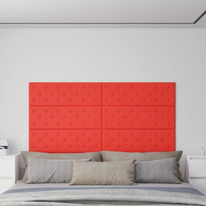 Panouri de perete 12 buc. roșu 90x30 cm piele ecologică 3,24 m² GartenMobel Dekor