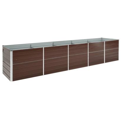 Strat înălțat de grădină, maro, 400x80x77 cm, oțel galvanizat GartenMobel Dekor