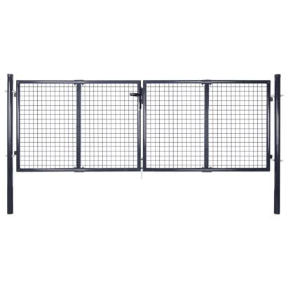 Poartă din plasă de grădină, gri, 289x100 cm, oțel galvanizat GartenMobel Dekor