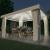 Pavilion cu perdele & șiruri lumini LED, alb crem, 4x3 m GartenMobel Dekor